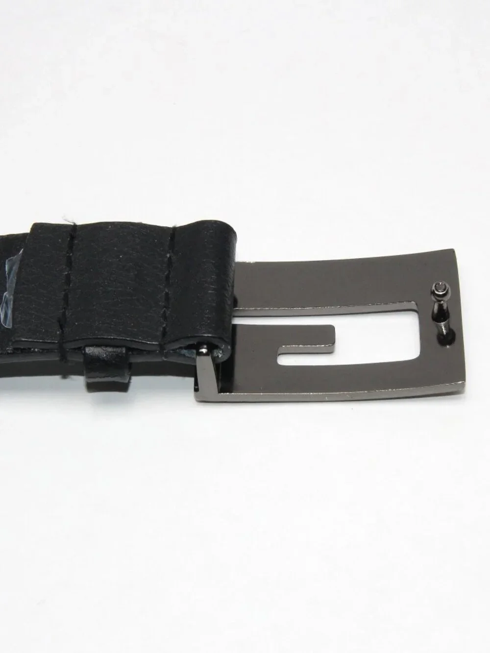 Guess Women's Large Rhinestone Bling G Black Genuine Leather Belt 943210